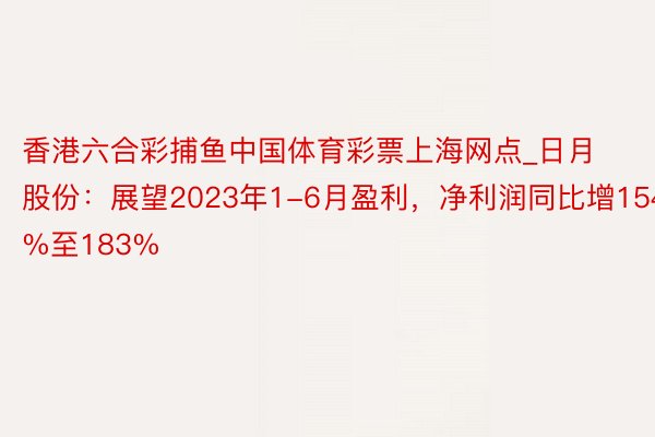 香港六合彩捕鱼中国体育彩票上海网点_日月股份：展望2023年1-6月盈利，净利润同比增154%至183%