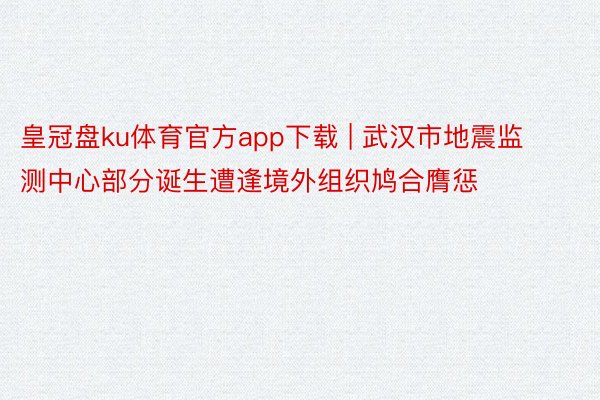 皇冠盘ku体育官方app下载 | 武汉市地震监测中心部分诞生遭逢境外组织鸠合膺惩