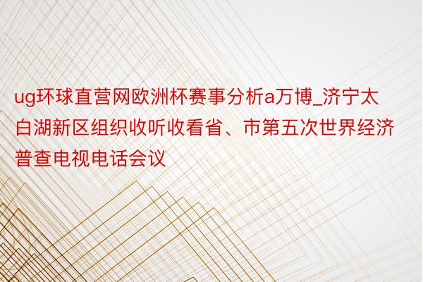 ug环球直营网欧洲杯赛事分析a万博_济宁太白湖新区组织收听收看省、市第五次世界经济普查电视电话会议