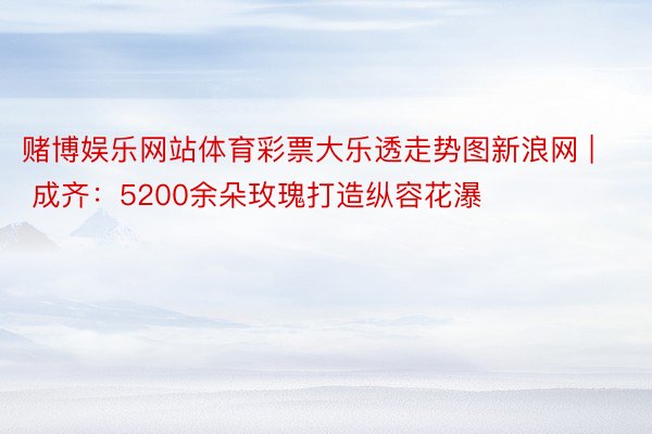 赌博娱乐网站体育彩票大乐透走势图新浪网 | 成齐：5200余朵玫瑰打造纵容花瀑