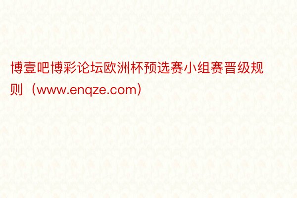 博壹吧博彩论坛欧洲杯预选赛小组赛晋级规则（www.enqze.com）